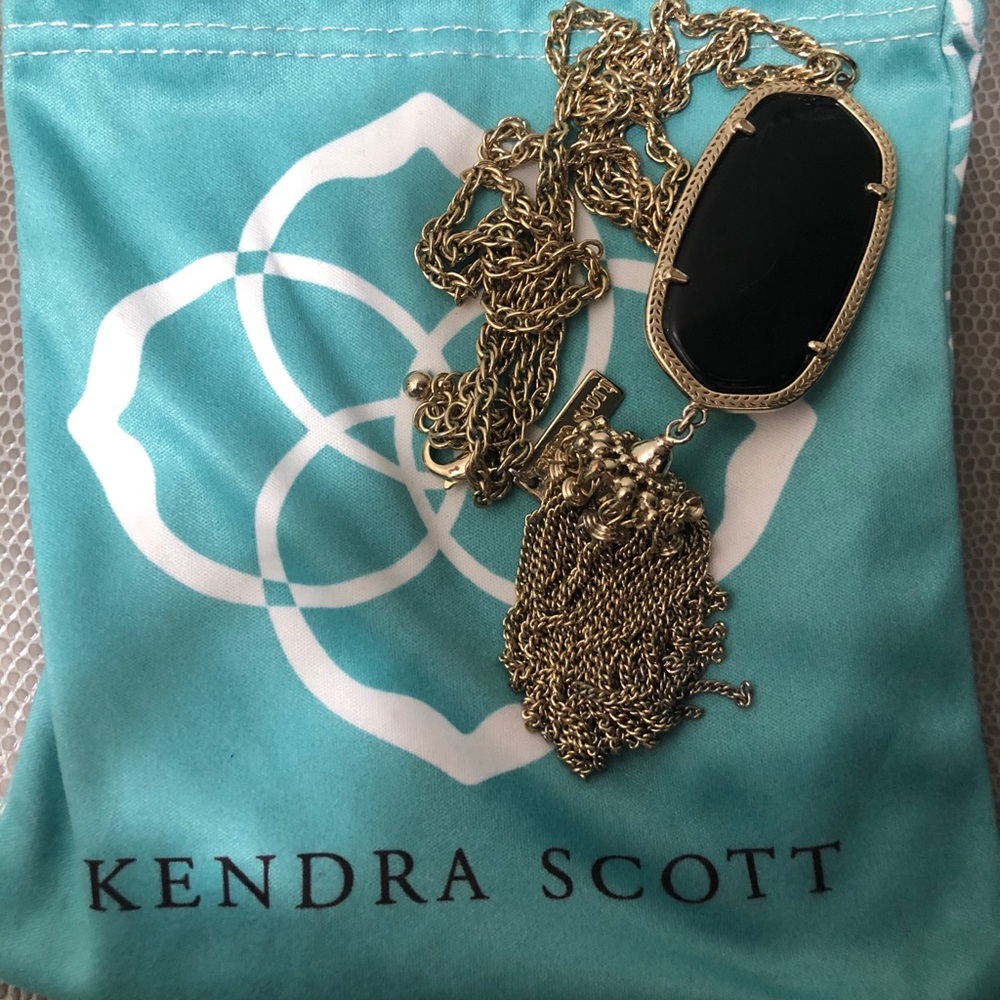 Kendra Scott Rayne necklace in gold and black